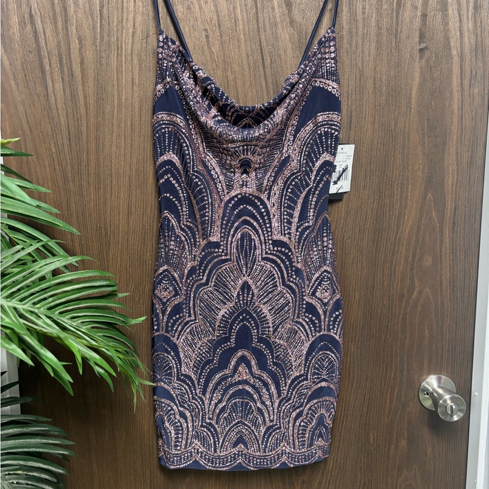Jump Apparel "Slate" XS‎ Sparkly Art Deco Slip Dress (Stretch)